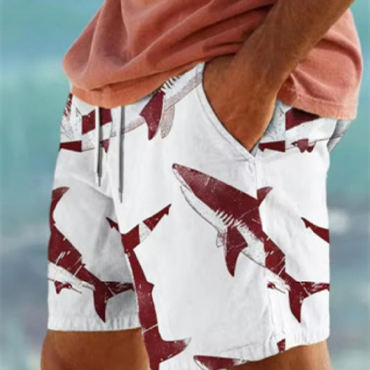 Fashion Personality 3D Shark Printed Beach Shorts