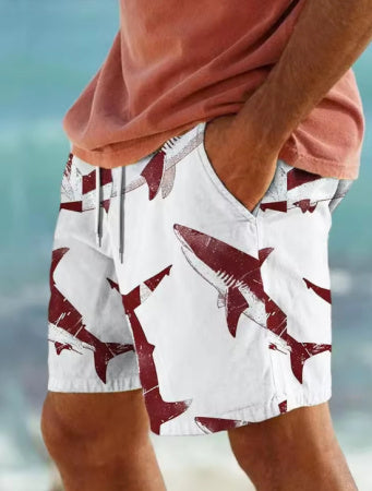 Fashion Personality 3D Shark Printed Beach Shorts