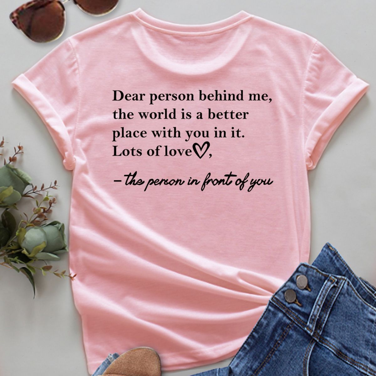 Letter Printed Fashionable Round Neck Shirt