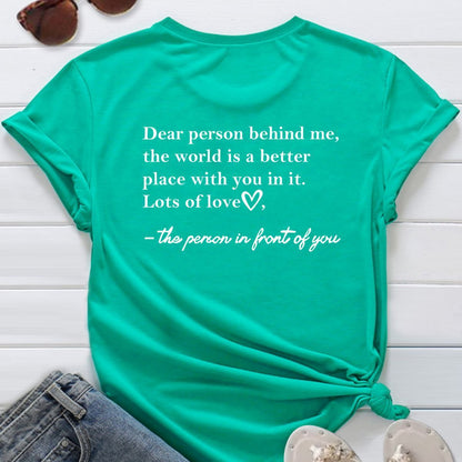 Letter Printed Fashionable Round Neck Shirt
