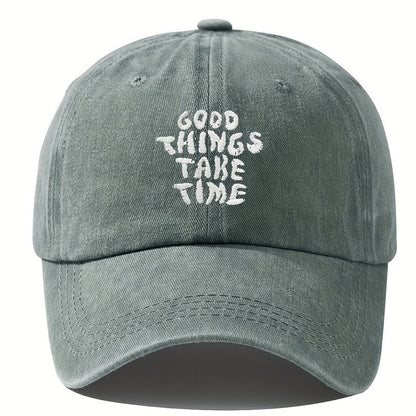 Embroidered Letter Washed-out Baseball Cap