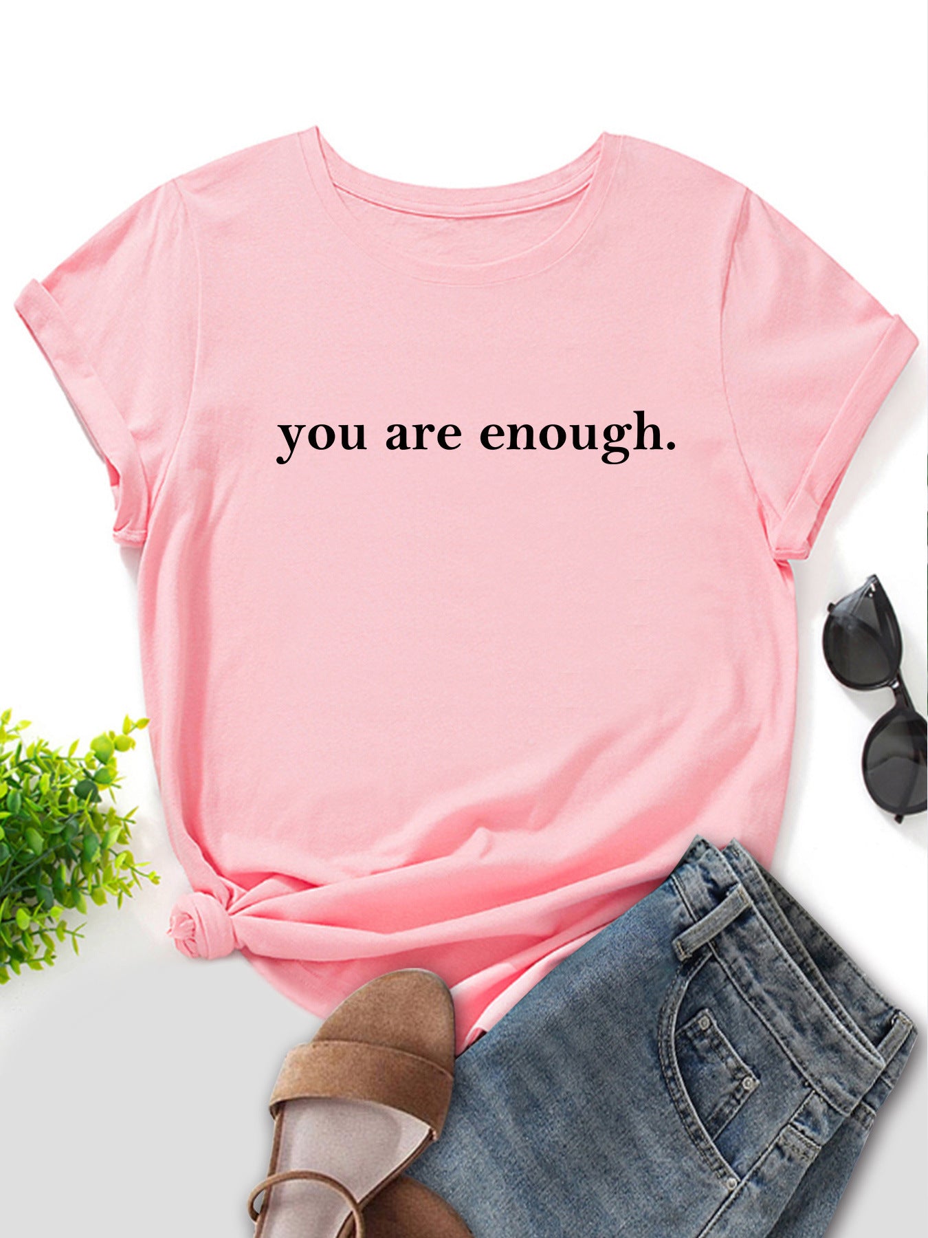Letter Printed Fashionable Round Neck Shirt