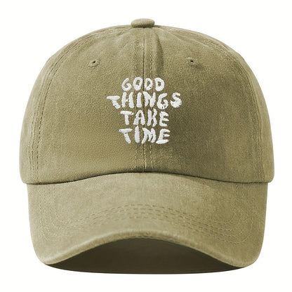 Embroidered Letter Washed-out Baseball Cap