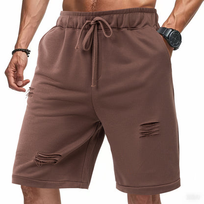 Casual Knitted Loose Fifth Solid Color  Pants