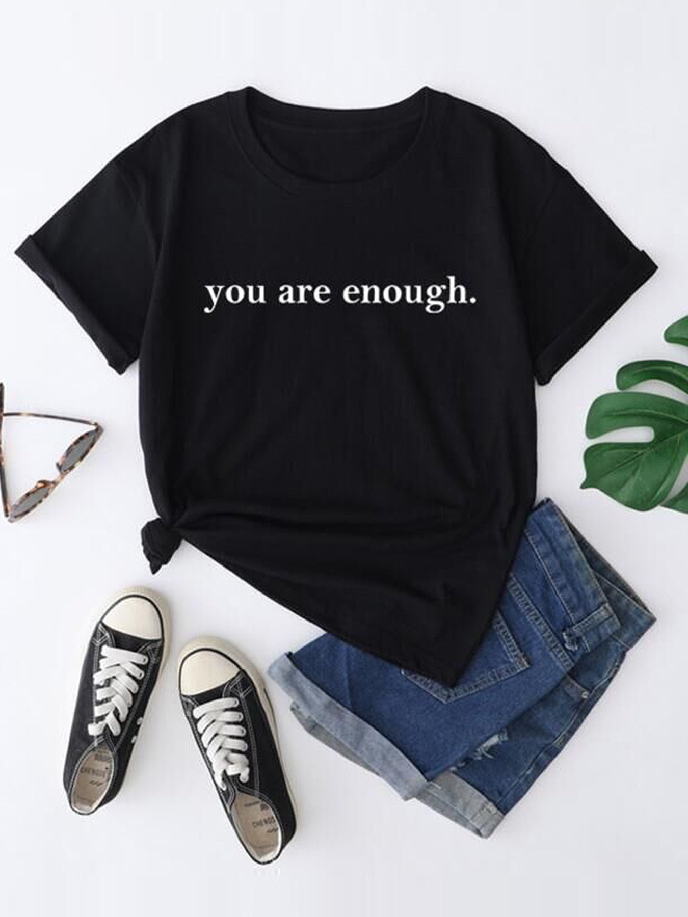 Letter Printed Fashionable Round Neck Shirt