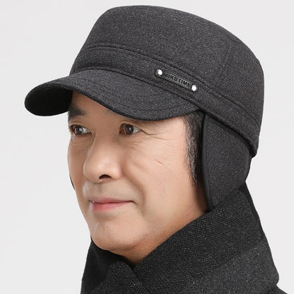 Flat Top  Ears Protection Peaked Cap
