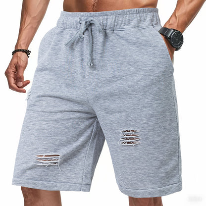 Casual Knitted Loose Fifth Solid Color  Pants